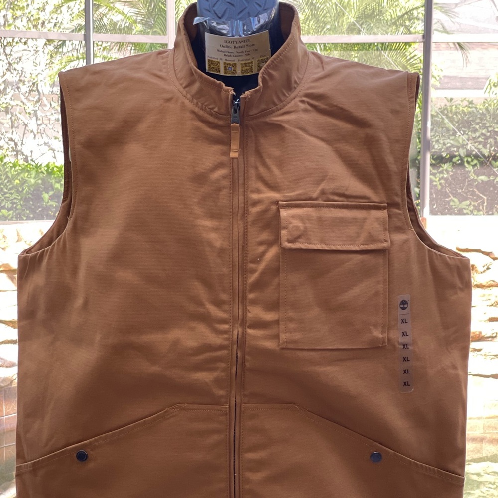 TIMBERLAND HR FULL-ZIP COTTON THERMAL‎ BOMBER VEST JACKET (X-LARGE)